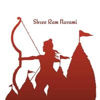 sfondo della cartolina d'auguri del festival di shri ram navami vettore