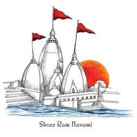 sfondo della carta del festival di shri ram navami vettore