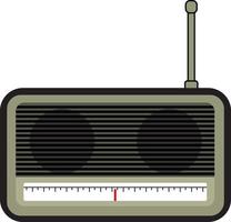 radio verde, illustrazione, vettore su sfondo bianco.