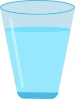 bicchiere d'acqua, illustrazione, vettore su sfondo bianco.