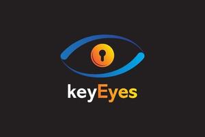 simbolo del logo dell'occhio chiave semplice vettore