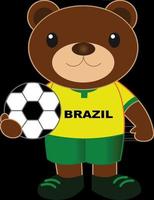 orso calcio brasile vettore