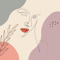 illustrazione femminile disegnata a mano di una linea vettore