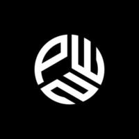 pwn lettera logo design su sfondo nero. pwn creative iniziali lettera logo concept. disegno della lettera pwn. vettore