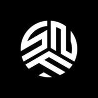 snf lettera logo design su sfondo nero. snf creative iniziali lettera logo concept. disegno della lettera snf. vettore