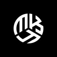 mky lettera logo design su sfondo nero. mky creative iniziali lettera logo concept. disegno della lettera mky. vettore