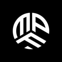 mpf lettera logo design su sfondo nero. concetto di logo della lettera di iniziali creative mpf. disegno della lettera mpf. vettore