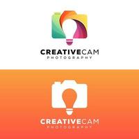 modello di vettore di progettazione di logo di fotografia creativa della fotocamera