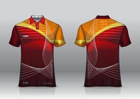 polo design in jersey per sport all'aperto vista frontale e posteriore vettore