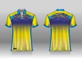 polo design in jersey per sport all'aperto vista frontale e posteriore vettore
