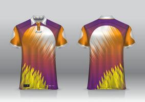 polo design in jersey per sport all'aperto vista frontale e posteriore vettore