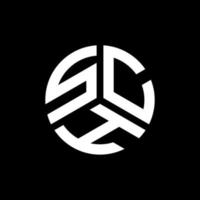 sch lettera logo design su sfondo nero. sch creative iniziali lettera logo concept. disegno della lettera sch. vettore