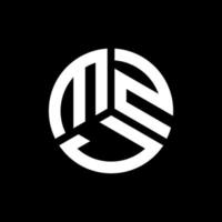 mzj lettera logo design su sfondo nero. mzj creative iniziali lettera logo concept. disegno della lettera mzj. vettore