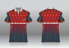 polo design in jersey per sport all'aperto vista frontale e posteriore vettore