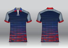 polo design in jersey per sport all'aperto vista frontale e posteriore vettore