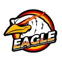 testa aquila mascotte arrabbiata per sport ed eSport logo illustrazione vettoriale