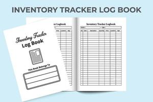 interno del diario del tracker dell'inventario. informazioni sull'inventario e registro del controllo del prodotto. interno di un taccuino. modello di controllo dell'inventario aziendale. cancelleria per ufficio stampabile. vettore