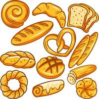 illustrazione dell'elemento di doodle del pane vettore