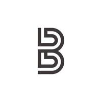 lettera astratta bb semplice striscia geometrica linea logo vettoriale