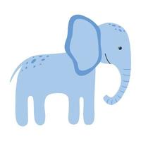 simpatico elefante disegnato a mano. illustrazione per bambini di un elefante su sfondo bianco. illustrazione vettoriale. vettore