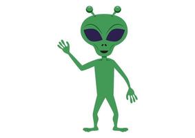 alieno verde cartone animato. illustrazione vettoriale di alieni isolati su uno sfondo bianco