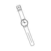 illustrazione dell'icona del profilo dell'orologio da polso su sfondo bianco isolato adatto per l'ora, l'orologio, l'icona degli accessori vettore