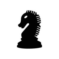 sagoma di cavaliere di scacchi. elemento di design icona bianco e nero di scacchi a cavallo su sfondo bianco isolato vettore