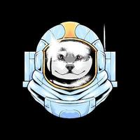 vettore premio dell'illustrazione del cane dell'astronauta