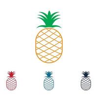 illustrazione vettoriale di frutta tropicale di ananas.