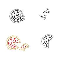 disegno del logo della pizza vettore