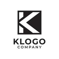 lettera iniziale k e freccia semplice minimalista quadrato logo design vettoriale