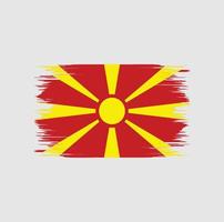 spazzola della bandiera della macedonia del nord vettore