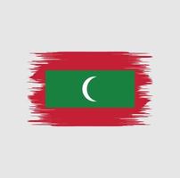 pennello bandiera maldive vettore