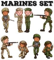 marines in set uniforme del fumetto vettore