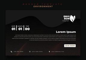 modello di banner con linee ondulate e sfondo del paesaggio tagliato su carta per la progettazione dell'ambiente vettore