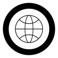 bianco l'icona del colore nero in cerchio o tondo vettore