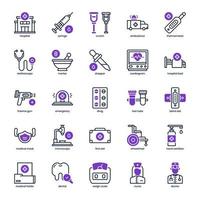 pacchetto di icone dell'ospedale per il design del tuo sito Web, il logo, l'app, l'interfaccia utente. linea di mix di icone dell'ospedale e design solido. illustrazione grafica vettoriale e tratto modificabile.