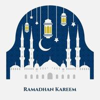 modello di illustrazione vettoriale di progettazione di sfondo ramadan kareem, adatto per biglietto d'auguri, celebrazione del ramadan