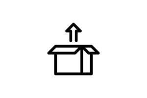 scatola aperta icona linea logistica stile libero vettore