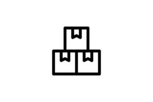 pacchetto scatola icona linea logistica stile libero vettore