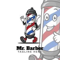 illustrazione del personaggio dei cartoni animati della mascotte del barbiere vettore