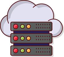 illustrazione vettoriale della nuvola del server su uno sfondo. simboli di qualità premium. icone vettoriali per il concetto e la progettazione grafica.