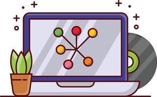 illustrazione vettoriale di rete portatile su uno sfondo simboli di qualità premium. icone vettoriali per il concetto e la progettazione grafica.
