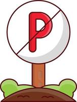 illustrazione vettoriale di divieto di parcheggio su uno sfondo simboli di qualità premium. icone vettoriali per il concetto e la progettazione grafica.