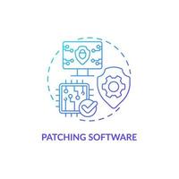 icona del concetto di sfumatura blu del software di patching vettore