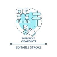 decisioni di alta qualità icona del concetto turchese. responsabilità nell'illustrazione della linea sottile dell'idea astratta del posto di lavoro. disegno di contorno isolato. tratto modificabile. roboto-medium, una miriade di caratteri pro-grassetto utilizzati vettore