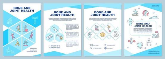 modello di brochure blu per la salute delle ossa e delle articolazioni vettore