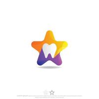 vettore di progettazione del logo dentale stella