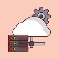 illustrazione vettoriale del server cloud su uno sfondo. simboli di qualità premium. icone vettoriali per il concetto e la progettazione grafica.