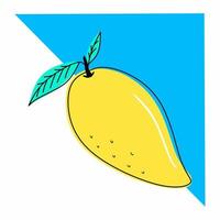 icona piatta della frutta del mango del fumetto vettore